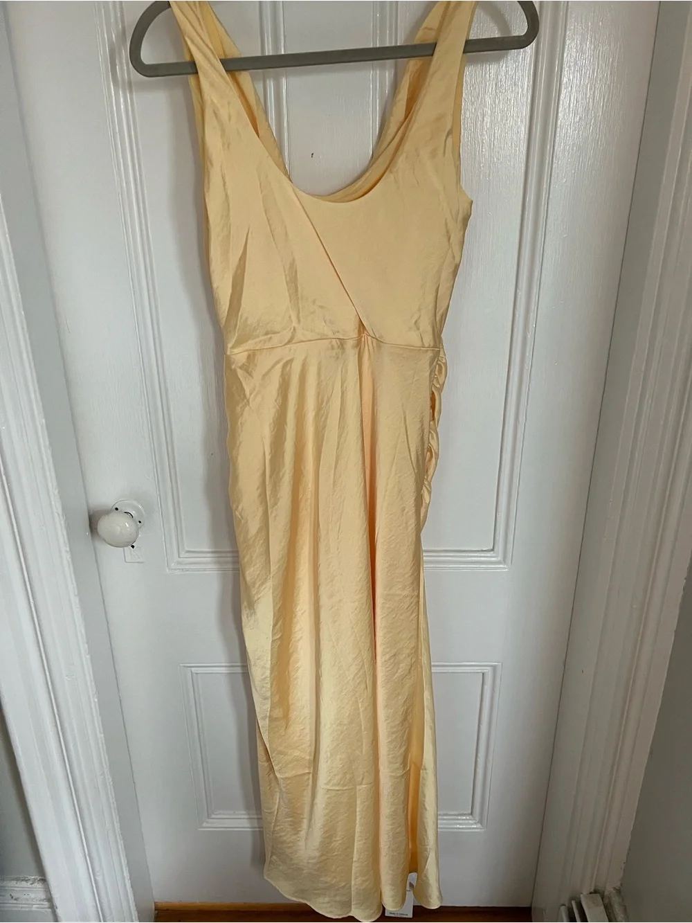 Abercrombie & Fitch Draped Cowl Neck Maxi Dress in Pale Yellow
